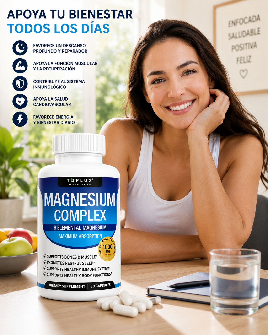 Magnesium Complex, Apoyo para Sueño, Músculos y Bienestar Diario💥