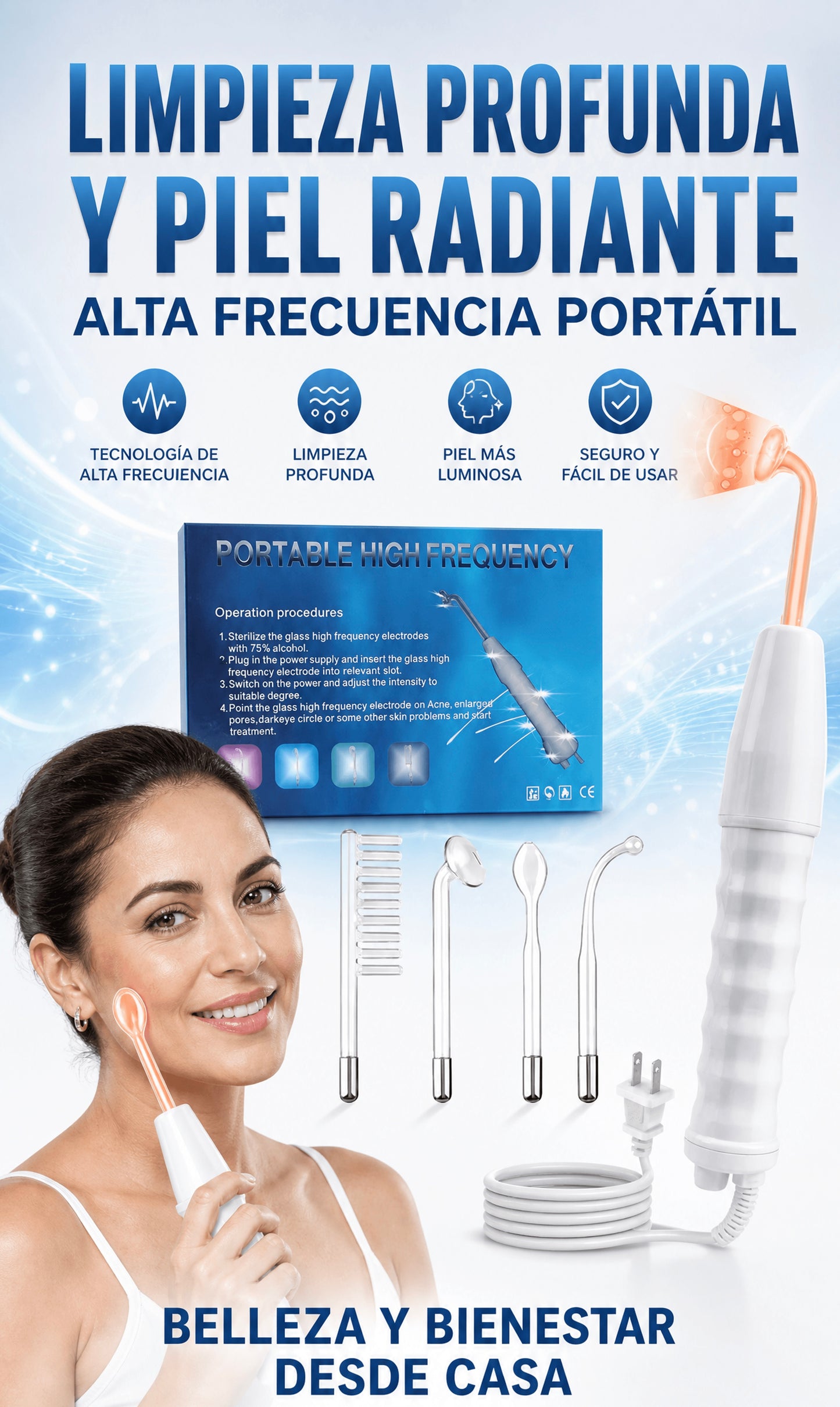 Alta Frecuencia Portatil Facial Corporal